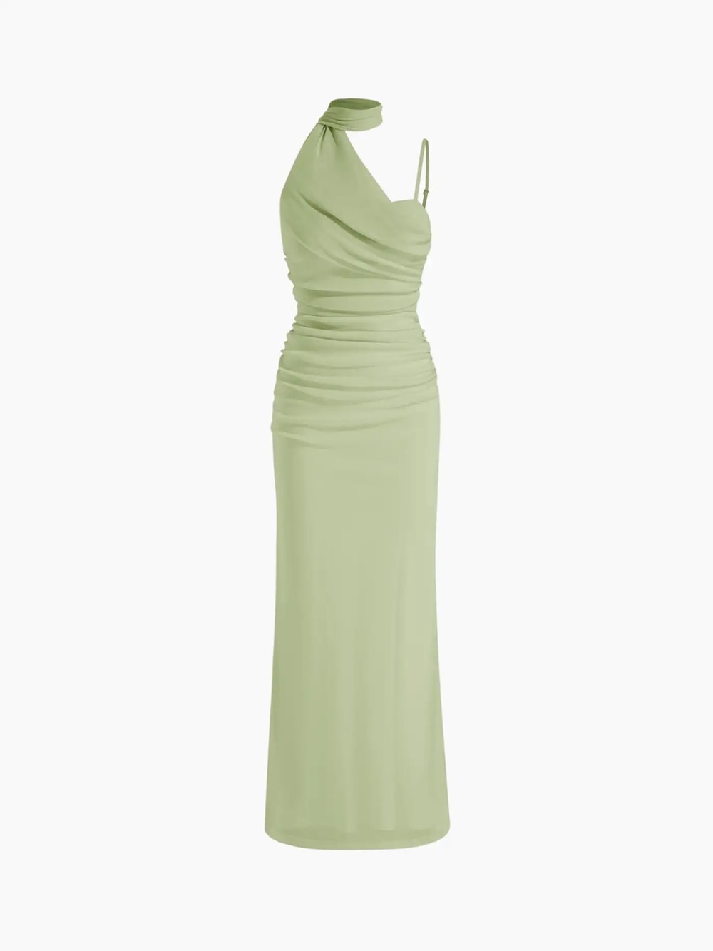 Cider Light Sage Green One-Shoulder Maxi Dress - Picture 2 of 2